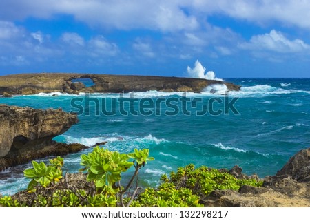 Puka Island, also known as the Eye of Mo\'o, in Laie, Oahu, Hawaii