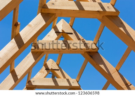 Roofing construction.Wooden construction