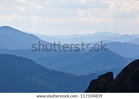 Blue Mountains and Hills Landscape