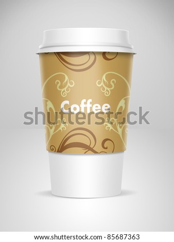 A computer illustration of a takeaway coffee cup