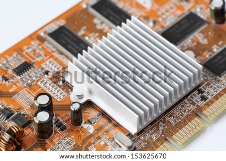 Computer graphics card (Video card) isolated on white background