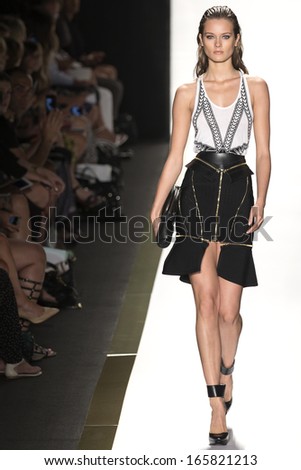 NEW YORK - SEPTEMBER 7: Jac Jagaciak walks the runway at the Herve Leger By Max Azria Ready to Wear fashion show during Mercedes-Benz Fashion Week Spring Summer 2014 on SEPTEMBER 7, 2013 in New York