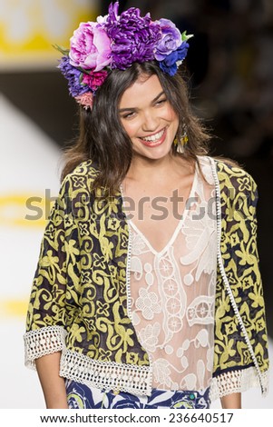 NEW YORK - SEPTEMBER 04 2014: Marina Albino walks the runway at Desigual Spring 2015 Ready-to-Wear Show during Mercedes-Benz Fashion Week at Lincoln Center