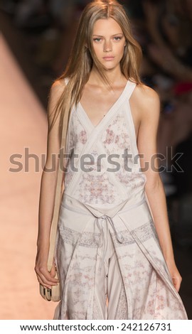 NEW YORK - SEPTEMBER 04 2014: Esther Heesch is walking the runway at BCBGMAXAZRIA Spring 2015 Ready-to-Wear Show during Mercedes-Benz Fashion Week at Lincoln Center