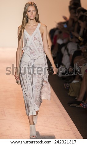 NEW YORK - SEPTEMBER 04 2014: Esther Heesch is walking the runway at BCBGMAXAZRIA Spring 2015 Ready-to-Wear Show during Mercedes-Benz Fashion Week at Lincoln Center