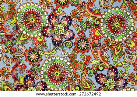 macro bright floral pattern on the fabric studio