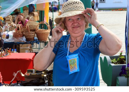 Yelabuga, Russia - July 31, 2015: Annual Spasskaya Fair in Elabuga, master crafts show and sell their creations
