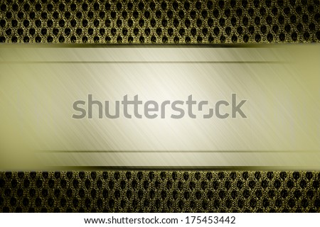 gold plate on mesh texture