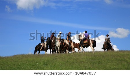 PASTERKA, POLAND  JUNE 08: Polish Cowboys - fans of westerns - the equestrian three-day rally by the Table Mountains in Poland organized by the stables in Nowa Ruda Overo 08,2012 in Pasterka, Poland.