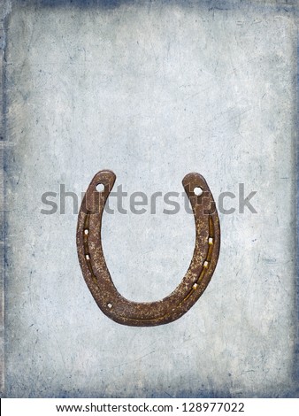 horseshoe, luck, background, grunge, brown, blue