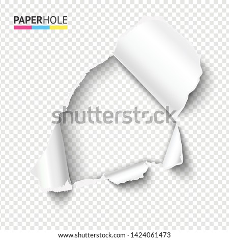Blank rip paper hole with ripped edge for sale banner to reveal your message. Vector illustration