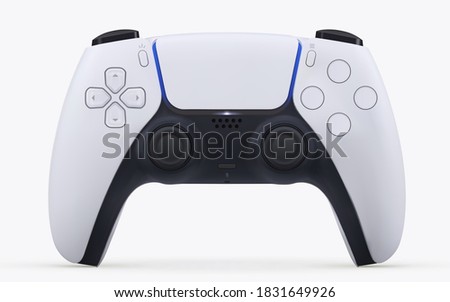 Play game station vector gamepad controller on white