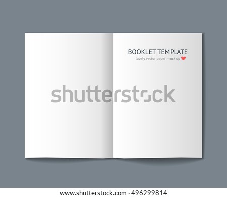 Blank booklet mock up with shadow isolated on dark gray background. Realistic vector template for booklet, leaflet, flyer, newspaper. Mockup for graphic designer portfolio presentation