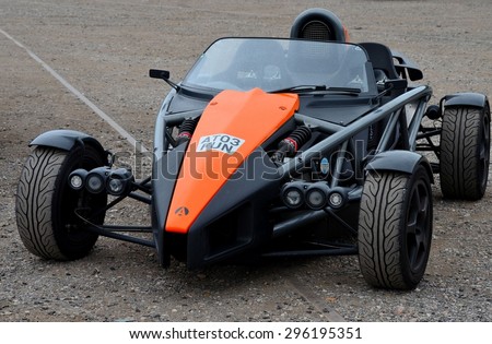 Chatham, England - June 14, 2014: The Ariel Atom 3 high performance sports car made by the Ariel Motor Company England. There are limited numbers of the cars available as only 100 are made annually.