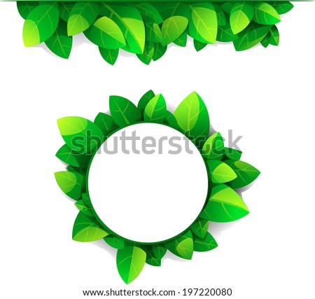 Set Of Leaves Frames Stock Vector 197220080 : Shutterstock