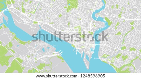 Urban vector city map of Southampton, England