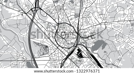 Urban vector city map of Mechelen, Belgium