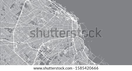 Urban vector city map of Buenos Aires, Argentina