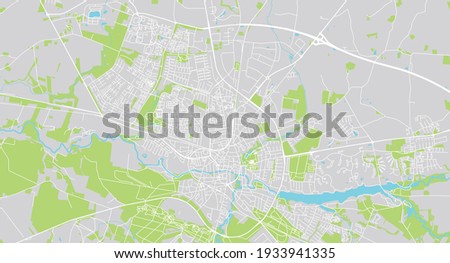 Urban vector city map of Holstebro, Denmark