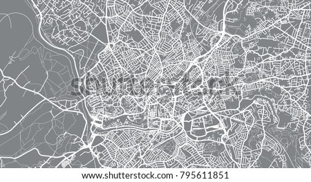 Urban vector city map of Bristol, England