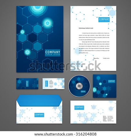 Kit of identity solutions for corporate or business which includes CD cover, business card, letter head designs. All in EPS10