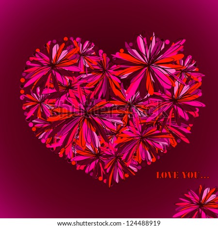 Floral heart, rasterized vector. Vector file is also in my portfolio