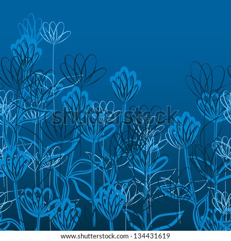 delicate blue floral background, rasterized vector. Vector file is also in my portfolio.