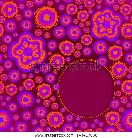 colorful floral card, rasterized vector. Vector file is also available in my portfolio.