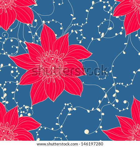 seamless flowers, rasterized vector. Vector file is also in my portfolio.