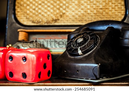 Vintage Telephone and Dice