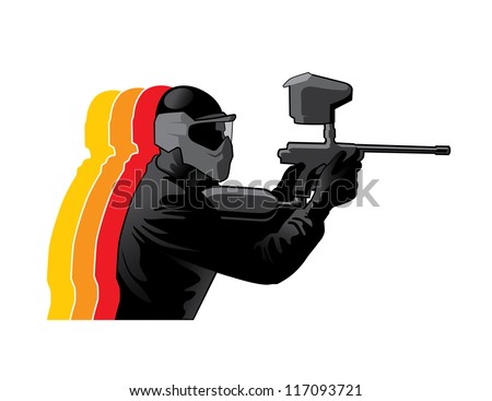 shirt black t vector Download Paintball Vector Silhouette Free Vector Players