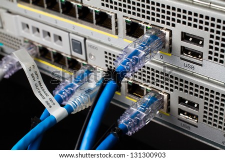 network hubs with connected cables
