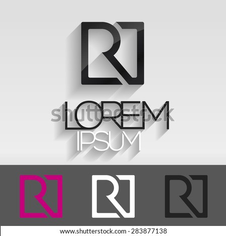 Abstract ABC letter logo. Letter R in a square. Vector illustration. Stock fotó © 