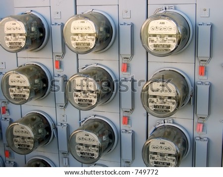 bank  of electrical meters