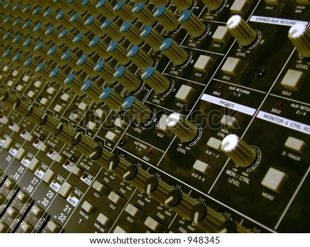 Second abstract view of a sound mixing board