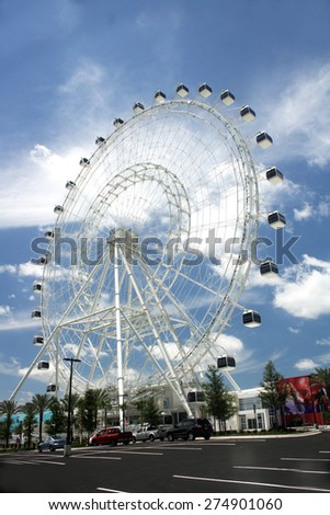 ORLANDO, FL - MAY 2: The Orlando Eye, Orlando\'s newest attraction, on May 2, 2015, two days before opening to the public.  It offers a view of Orlando from 400 feet in the air.