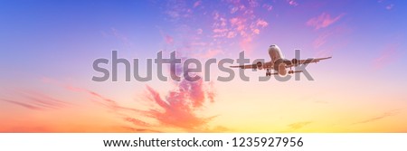 Similar – Image, Stock Photo Dramatic sky during sunset over a lake in Cambodia