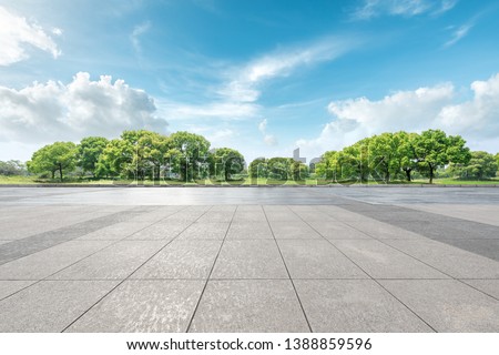 Image, Stock Photo Spring in the city park with flowers