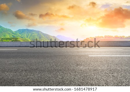 Similar – Image, Stock Photo a forest street from far above