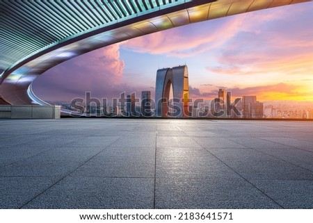 Image, Stock Photo modern architecture in sunset