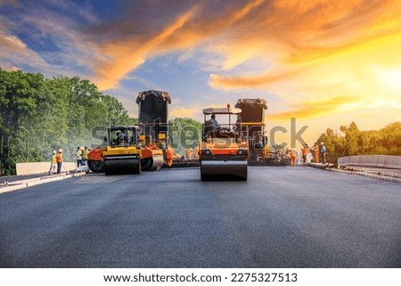 Similar – Image, Stock Photo Road construction worker with orange pants and shovel