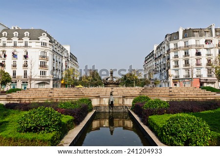 Hangzhou, China - on December 4, 2014:imitation French building residential areas, with rich French taste.