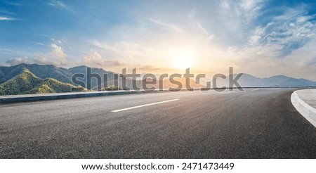 Similar – Image, Stock Photo mountain road and sky with sunbeams in Georgia