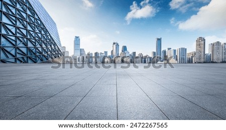 Image, Stock Photo Views of a city with a cloudy sky