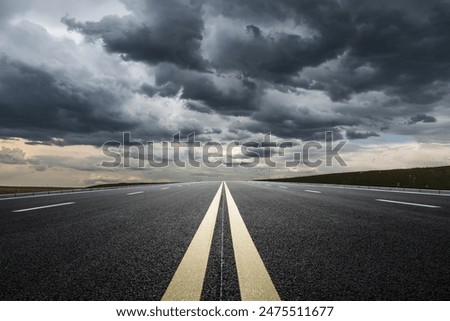 Similar – Image, Stock Photo car on the road, speed limit, mode of transport