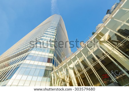Shanghai, China - July 30, 2015:The Shanghai ifc mall Building scenery, it is a famous landmarks in Shanghai.