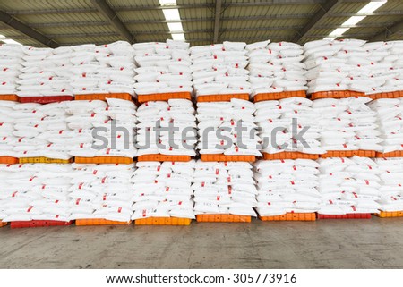 Hangzhou, China - on July 24, 2015: North train station freight warehouse goods piled up many Polyvinylchlorid products, North train station is a large Cargo transfer station in hangzhou.