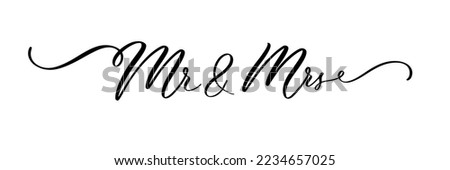 MR and MRS black vector brush calligraphy banner