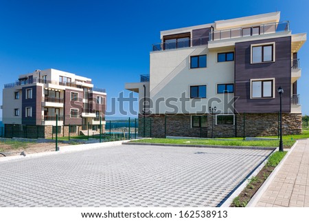 beautiful new apartment building, outdoor