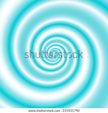 Double colored twirl - white and turquoise (blue), sea wave.  Abstract vector background.